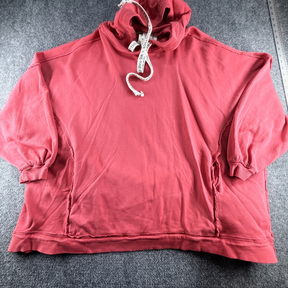 We The Free Free People High Risk Red Oversized Hoodie OB2077388 NWT Medium